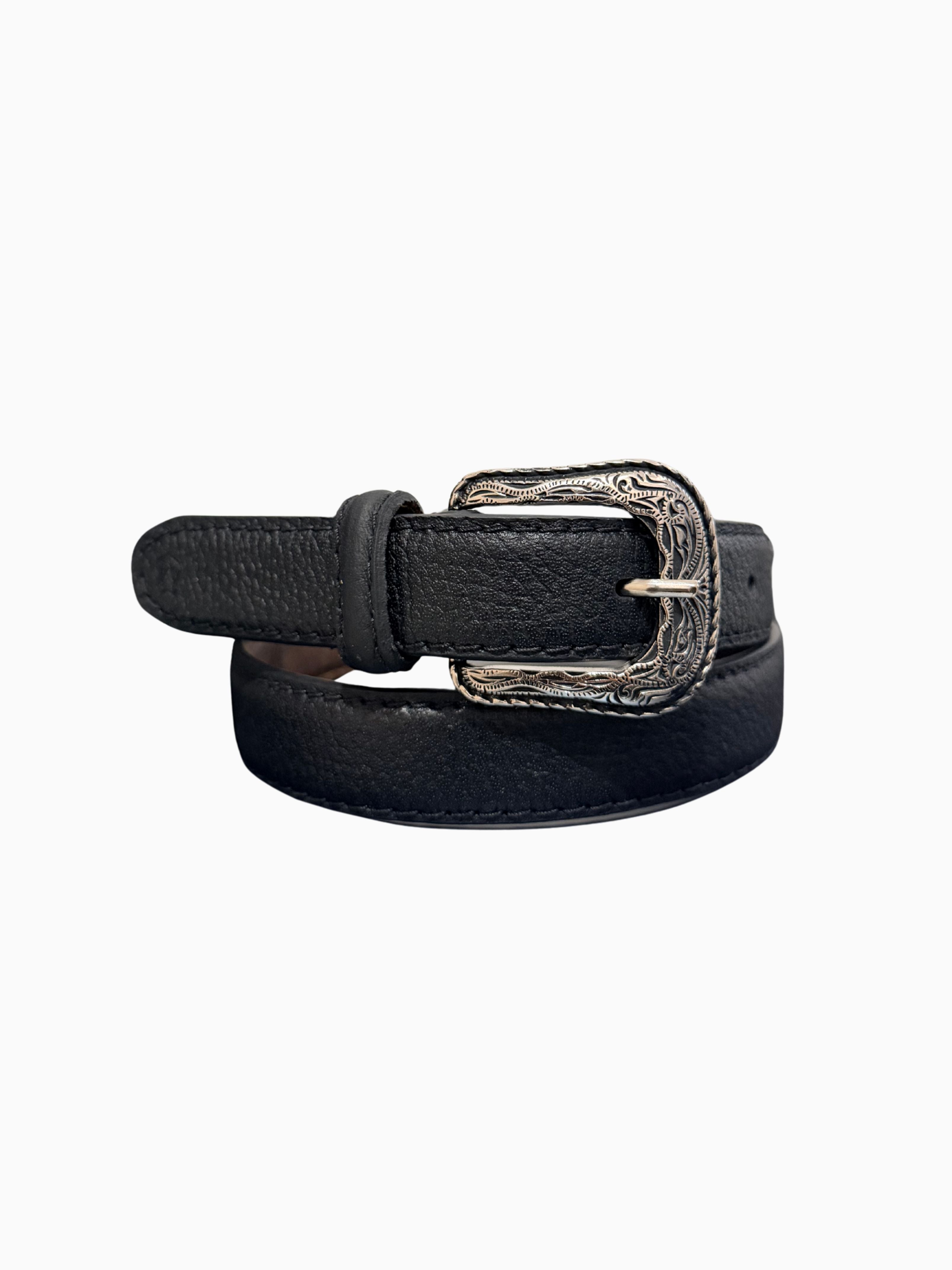 Cinto niño negro hebilla grande
