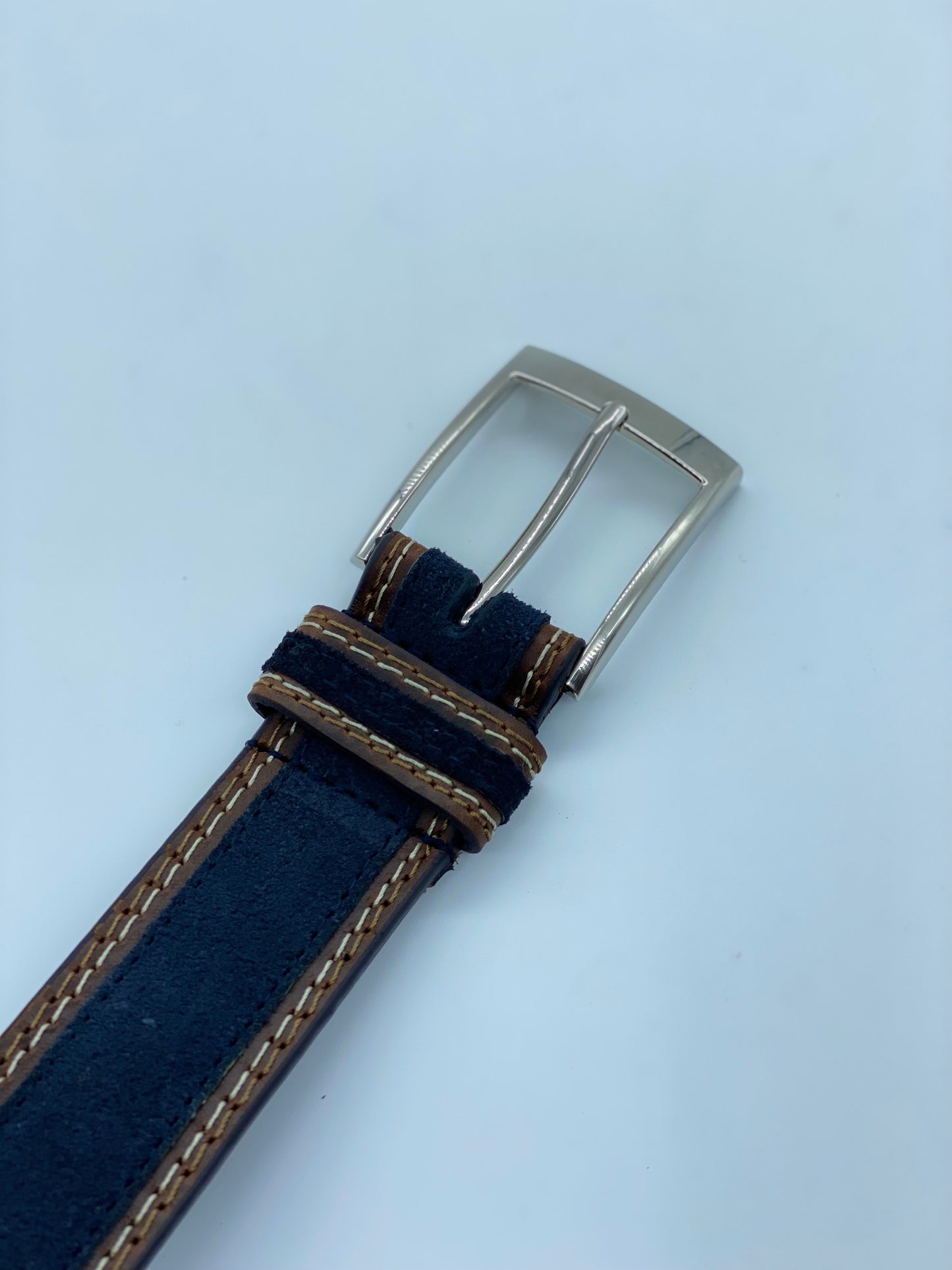 CINTURON DE PIEL SUEDE AZUL