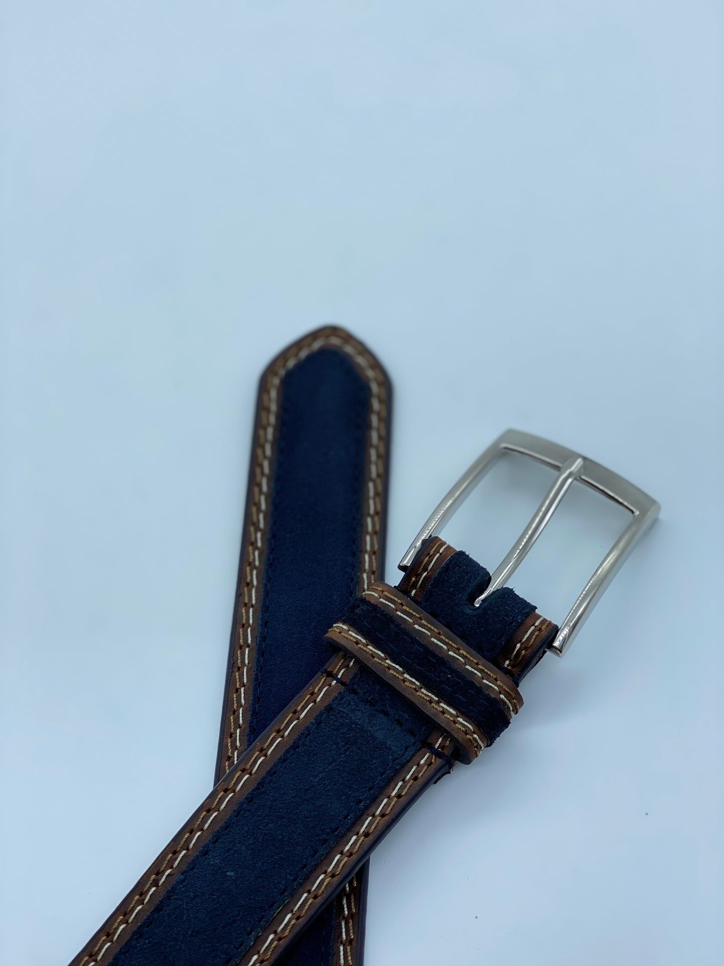 CINTURON DE PIEL SUEDE AZUL